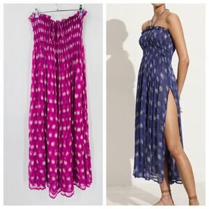 Cloe Cassandro M Purple Smocked Billie Midi Dress